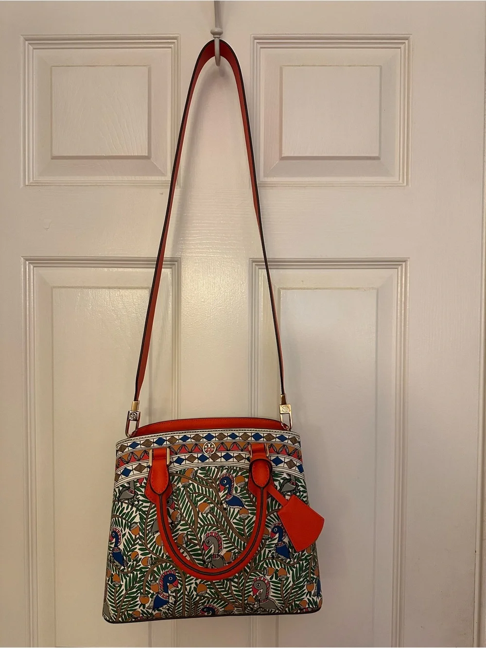 Brand new TORY BURCH special edition print leather satchel